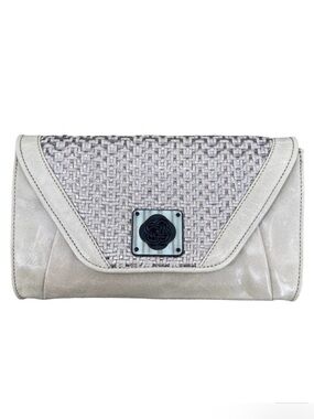 Elliott Lucca Clutch Handbag Purse Bone Black Like New